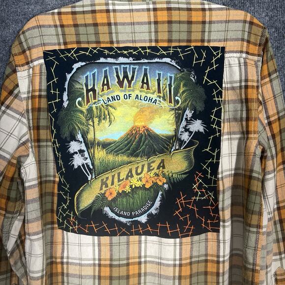 Upcycled Flannel Shirt Shacket Womens Xlarge Boho Vintage Inspired Cottage Retro - Picture 2 of 4